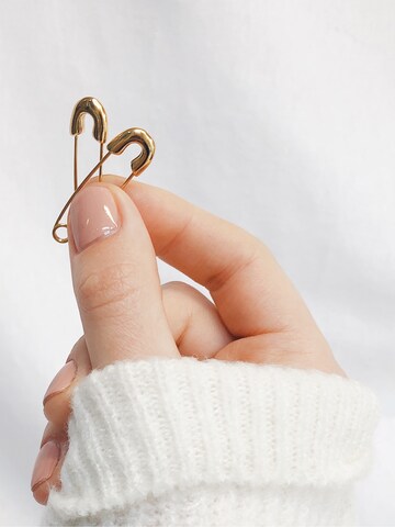 Hey Happiness - Pendientes 'Safety Pin' en oro