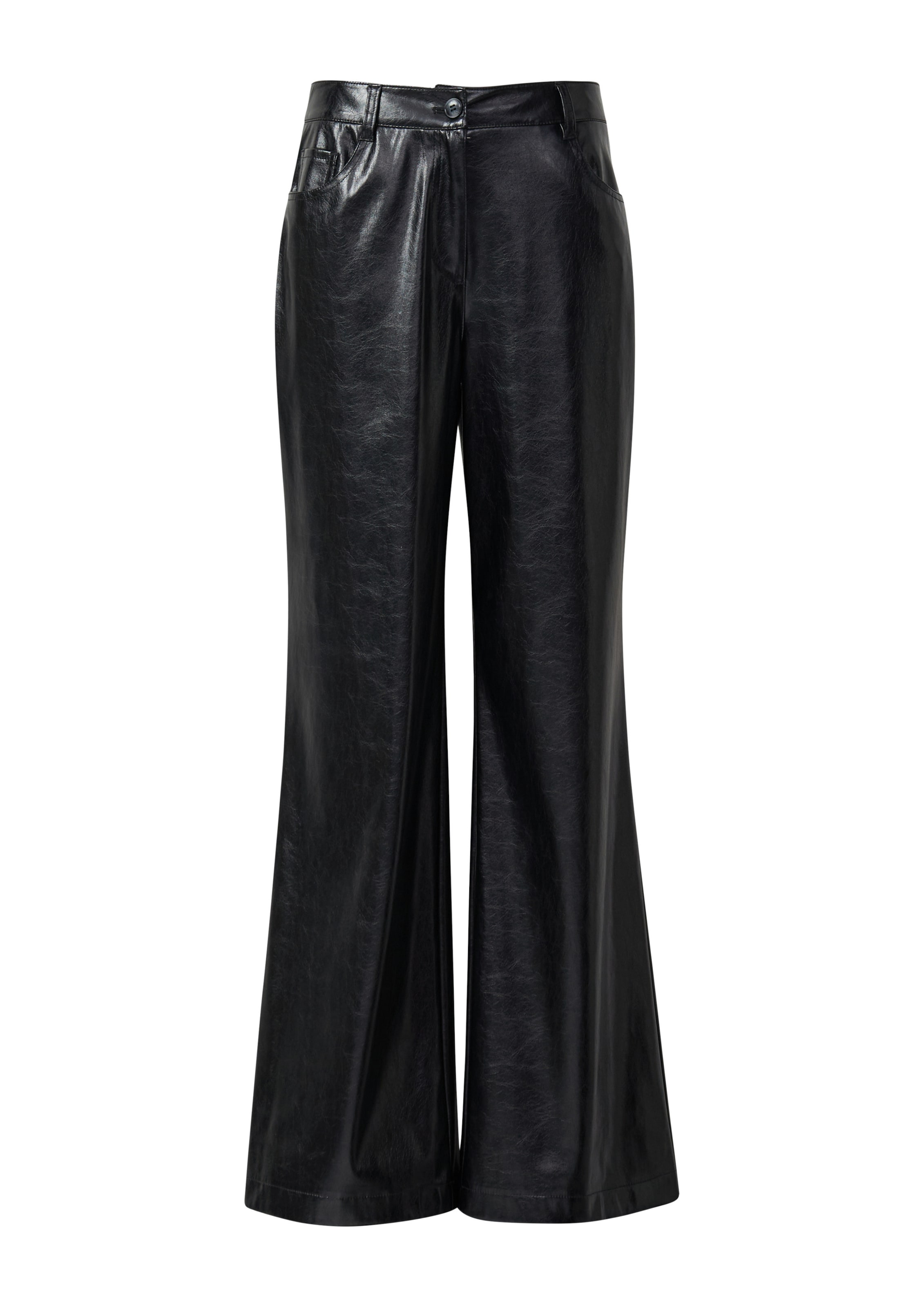 COMMA Flared Broek in Zwart: voorkant