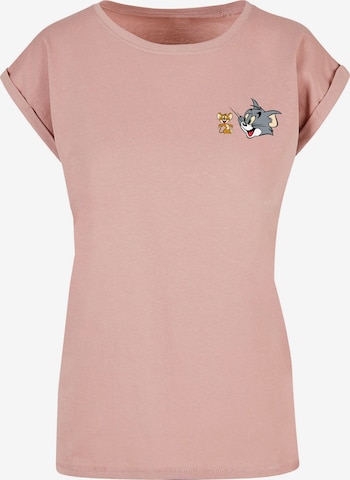ABSOLUTE CULT Shirt 'Tom And Jerry - Classic Heads' in Roze: voorkant