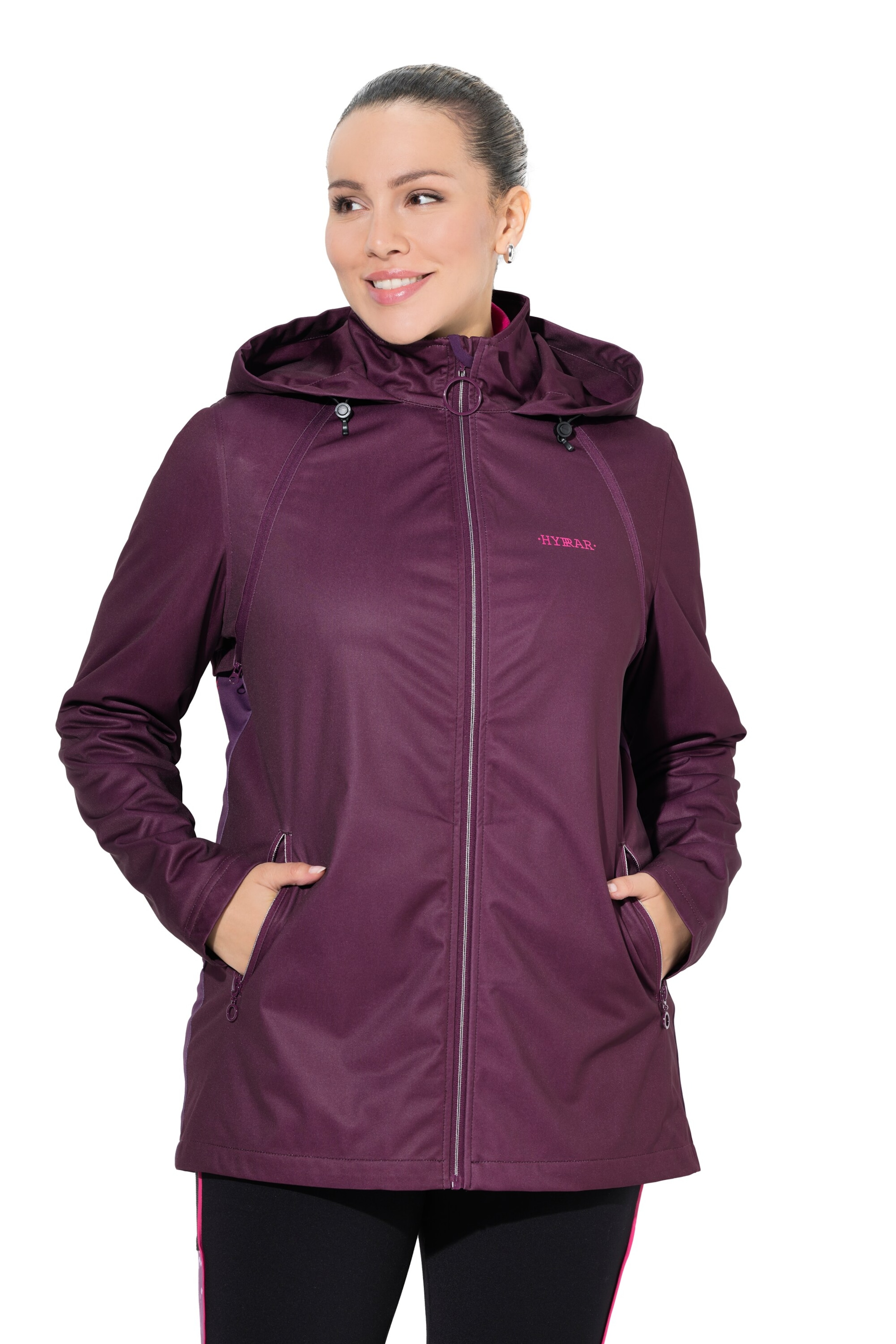 Ulla Popken Between-Season Jacket in Purple: front