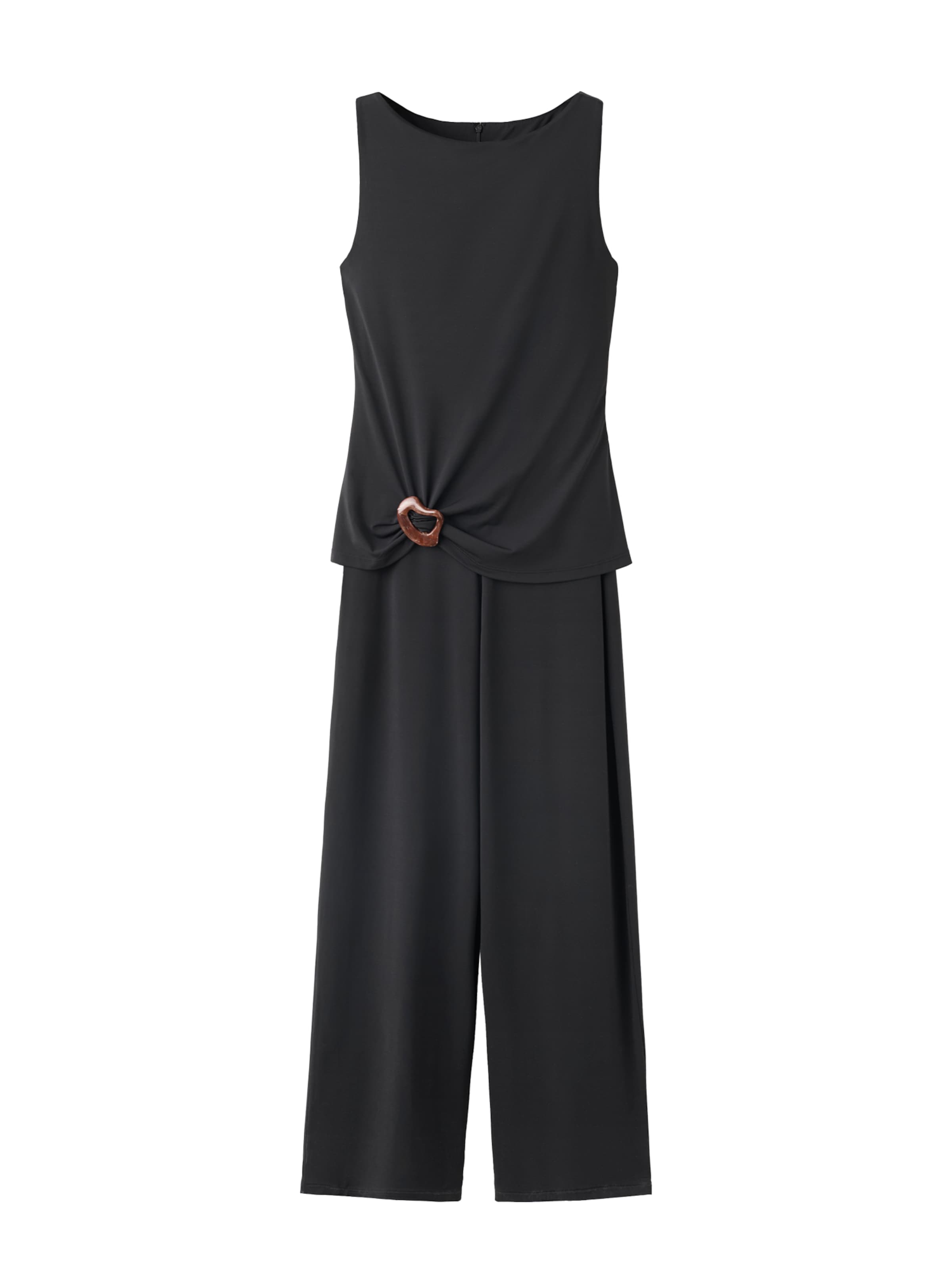 MANGO - Jumpsuit 'FIRA' en negro: frente