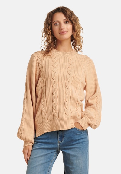 Smashed Lemon Pull-over en beige, Vue avec produit