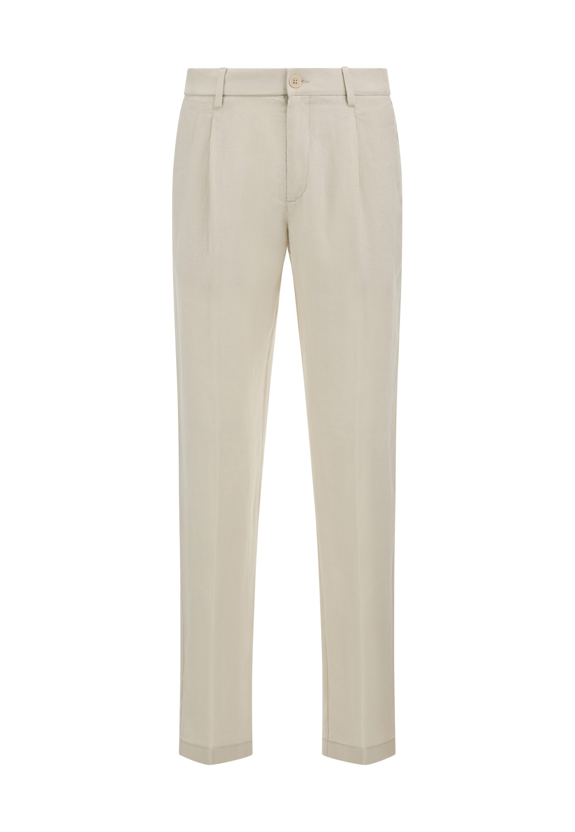 Boggi Milano Regular Pleat-front trousers in Beige: front