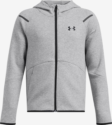 UNDER ARMOUR Athletic Fleece Jacket 'Unstoppable' in Grey: front