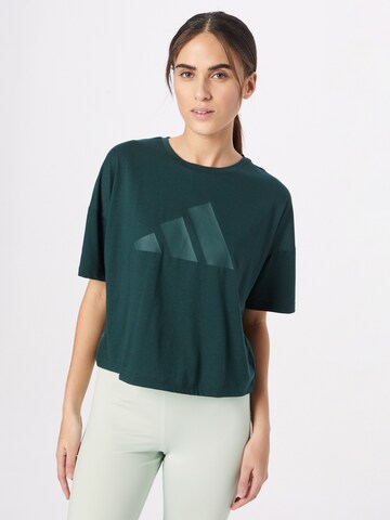 ADIDAS PERFORMANCE Functioneel shirt 'Train Icons 3 Bar Logo' in Groen: voorkant