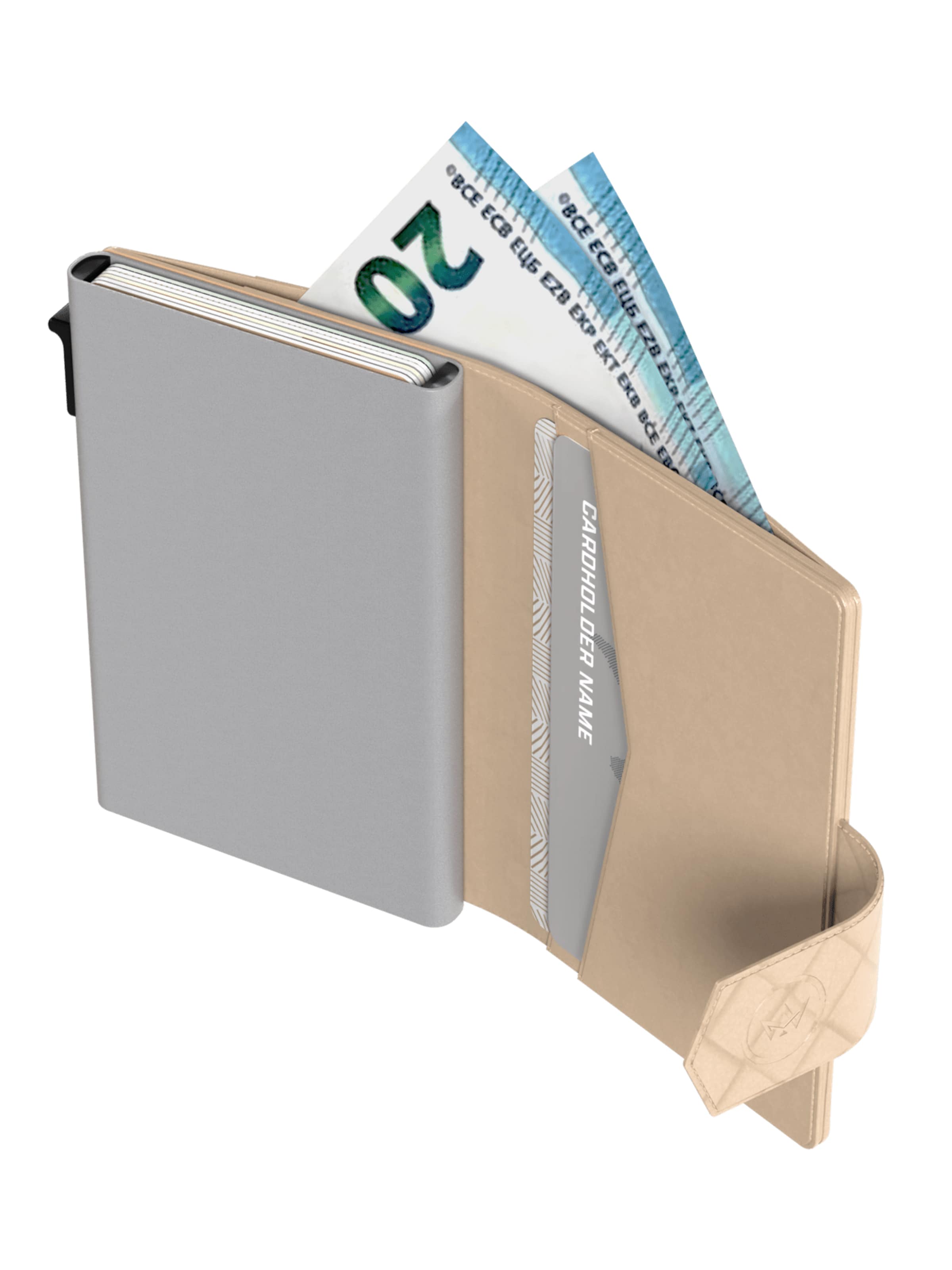 Prowallet Wallet 'Pasjeshouder Plus Woven' in Beige