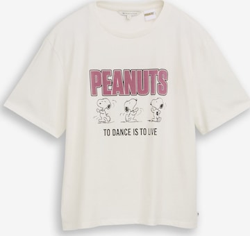 TOM TAILOR DENIM Shirt 'Peanuts' in White: front