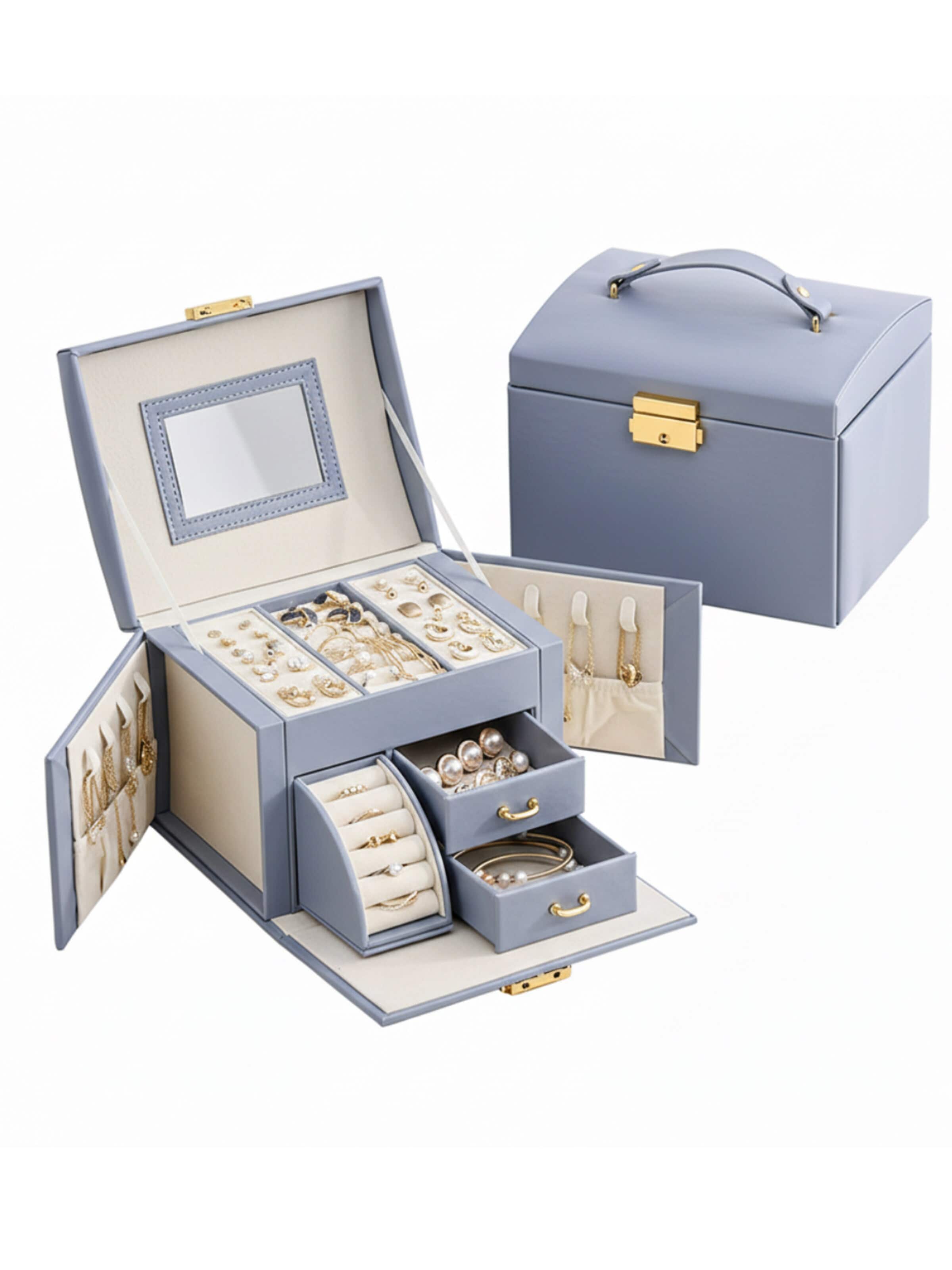 MEVYRA Jewelry Storage in Blue: front