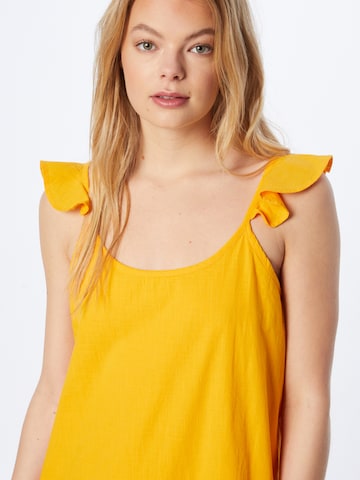 ICHI فستان صيفي بلون أصفر