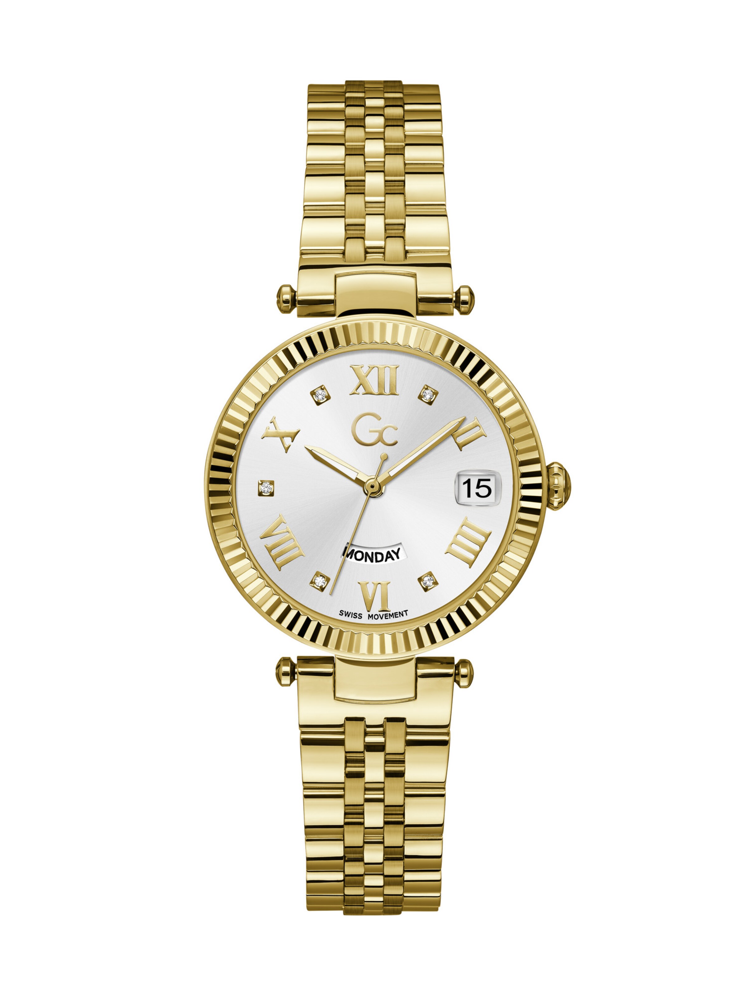 Montre à affichage analogique 'Flair' Gc en or : devant