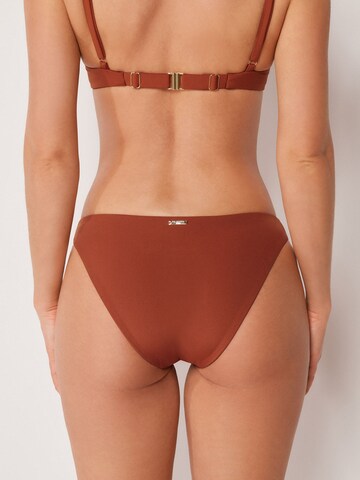 CALZEDONIA Bikini Bottoms 'Shiny Satin' in Brown