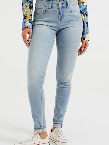 WE Fashion Skinny Jeans in Blauw: voorkant