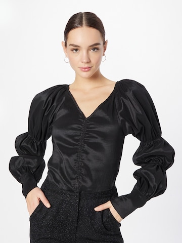 Oval Square Blouse 'Vibe' in Zwart: voorkant