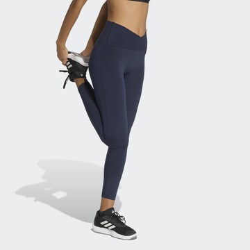ADIDAS PERFORMANCE Skinny Workout Pants 'Studio All Me' in Blue: front