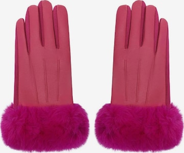 Good to Blue Fingerhandschuhe 'Gloves with faux fur and leather look' in Pink: Vorderseite