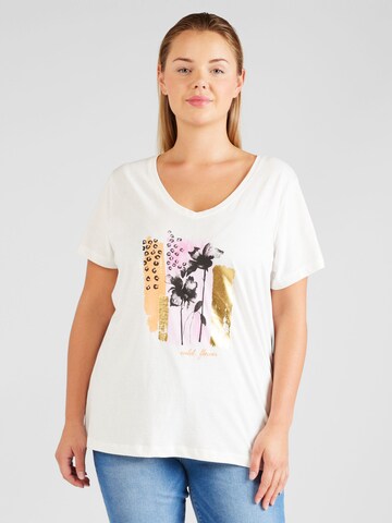 T-shirt 'LISA' ONLY Carmakoma en blanc : devant