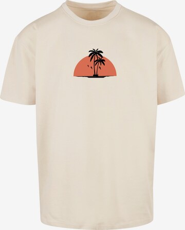 T-Shirt 'Summer - Beach' Merchcode en beige : devant