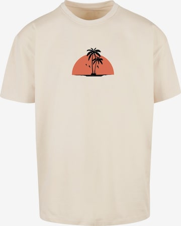 Merchcode T-Shirt 'Summer - Beach' in Beige: predná strana