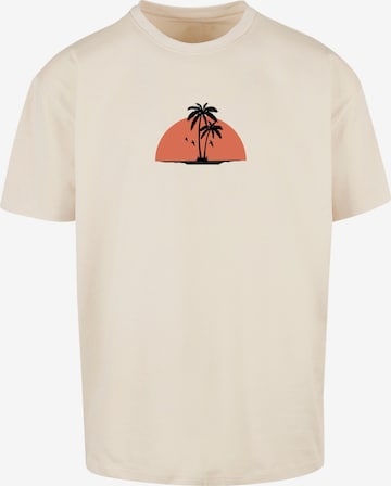 T-Shirt 'Summer - Beach' Merchcode en beige : devant