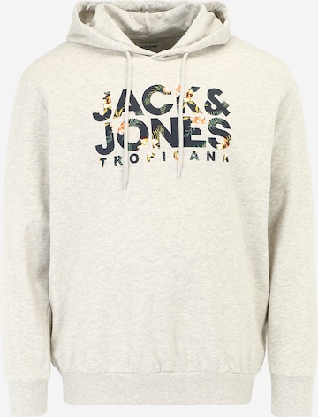 Jack & Jones Plus Mikina – bílá: přední strana