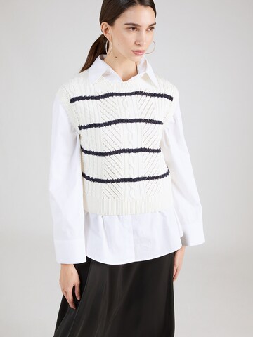 Pull-over Marks & Spencer en blanc : devant