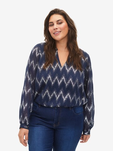 Zizzi - Blusa 'Cabix' en azul: frente