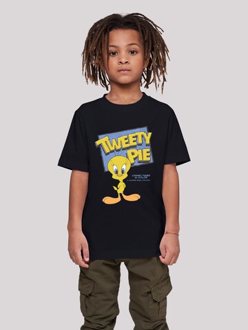 F4NT4STIC Shirt 'Looney Tunes Classic Tweety Pie' in Zwart: voorkant