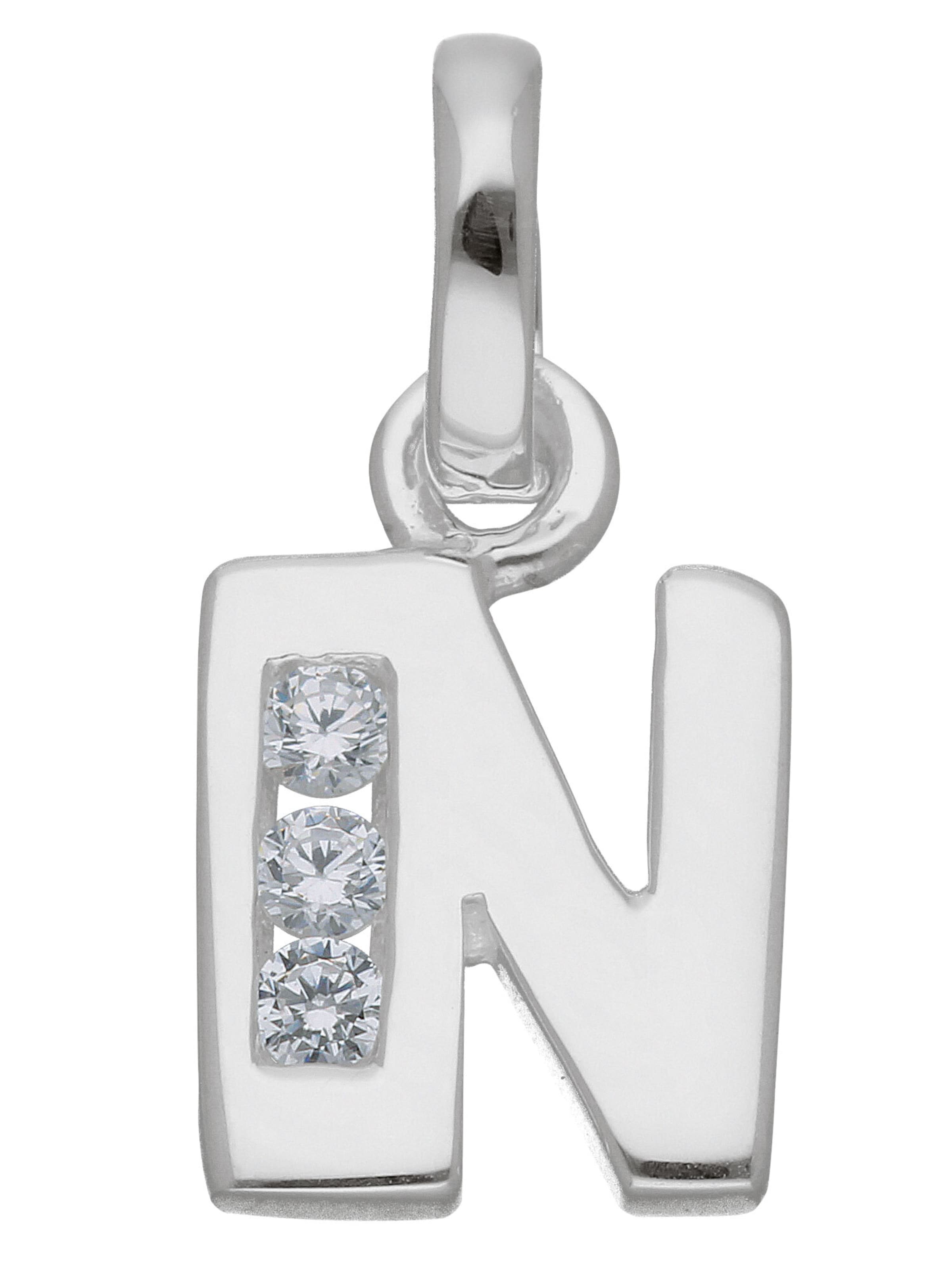 Adelia´s Pendant 'N' in Silver: front