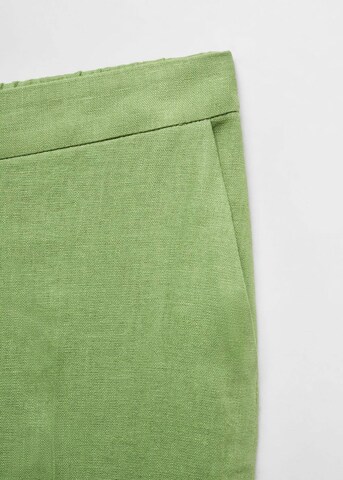 MANGO regular Bukser med fals 'Tempoli' i grøn
