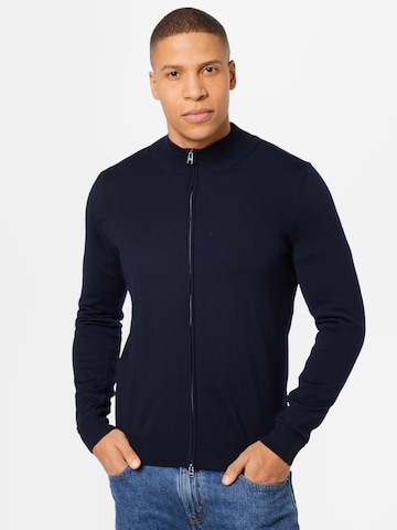 BOSS Black Gebreid vest 'Balonso' in Blauw: voorkant