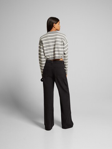 Bershka Wide Leg Jeans in Schwarz