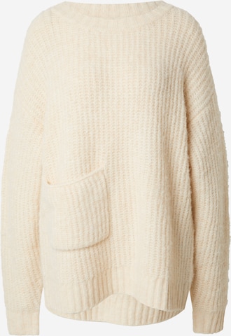 Pullover extra large di VERSTIQUE in beige: frontale