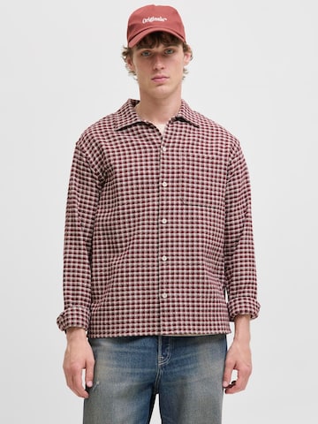 JACK & JONES Regular fit Button Up Shirt in Red: front
