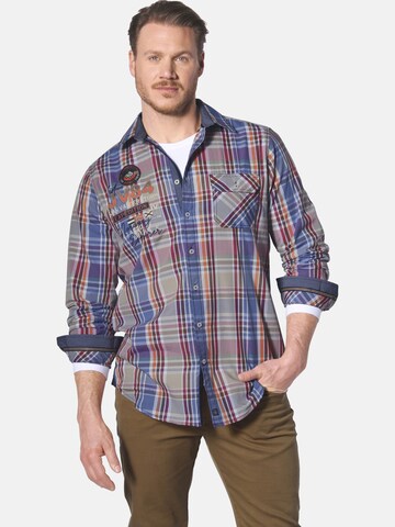 Jan Vanderstorm Regular fit Overhemd 'Detrik' in Blauw: voorkant