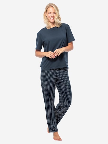 SCHIESSER Pajama 'Cotton' in Blue