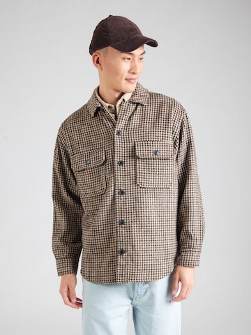JACK & JONES Comfort Fit Skjorta 'JJEBRADLEY OLLIE' i brun: framsida