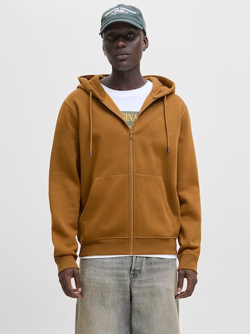 JACK & JONES Sweatvest 'JJBradley' in Bruin: voorkant
