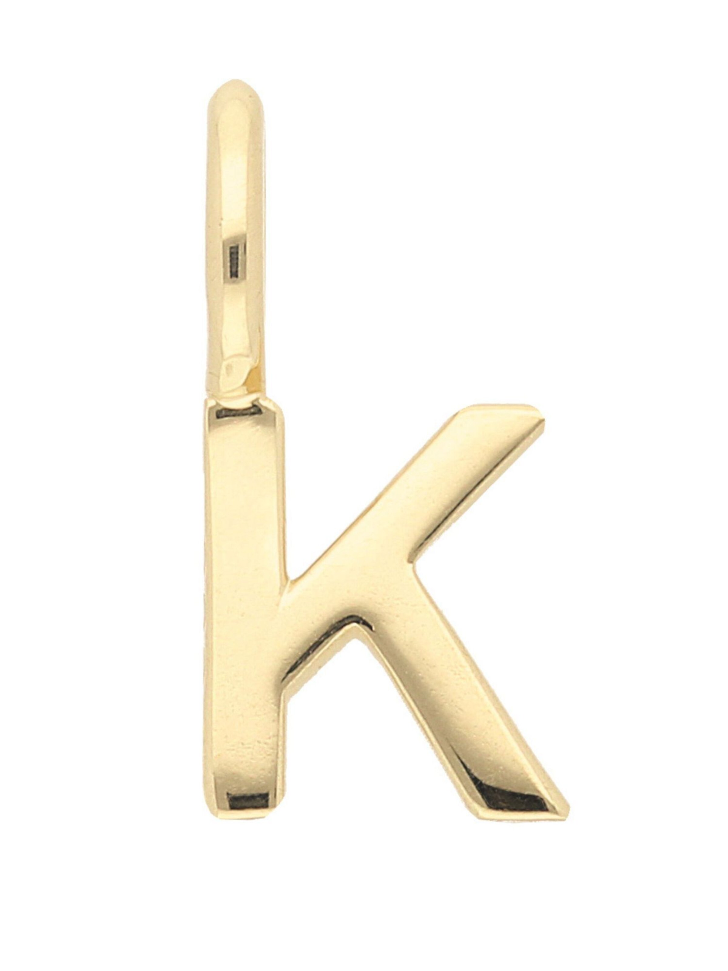Adelia´s Anhänger 'K' in Gold: Vorderseite