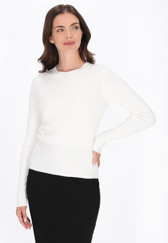 Pull-over usha BLACK LABEL en blanc : devant