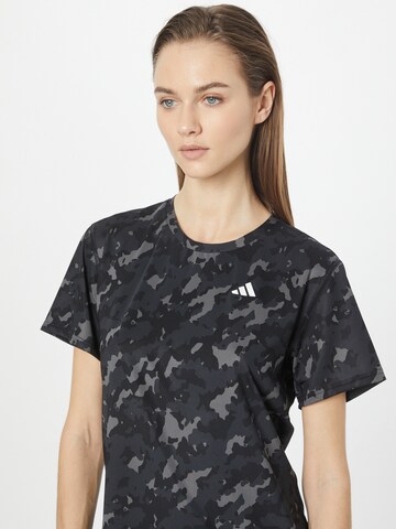 ADIDAS PERFORMANCE Functioneel shirt 'Own The Run Camo' in Zwart