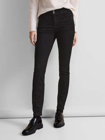 STREET ONE Slimfit Jeans 'York' i svart: framsida