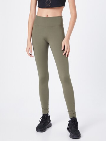 Skinny Pantalon de sport 'One Luxe' NIKE en vert : devant