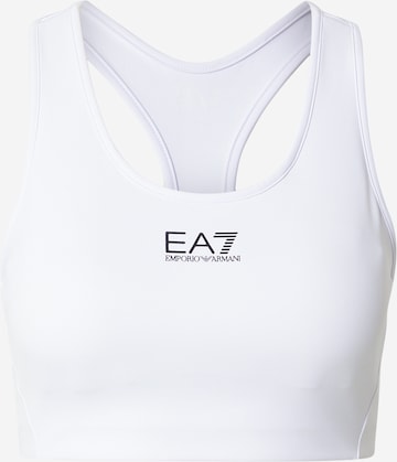 EA7 Emporio Armani Bustier Sport-BH in Weiß: Vorderseite