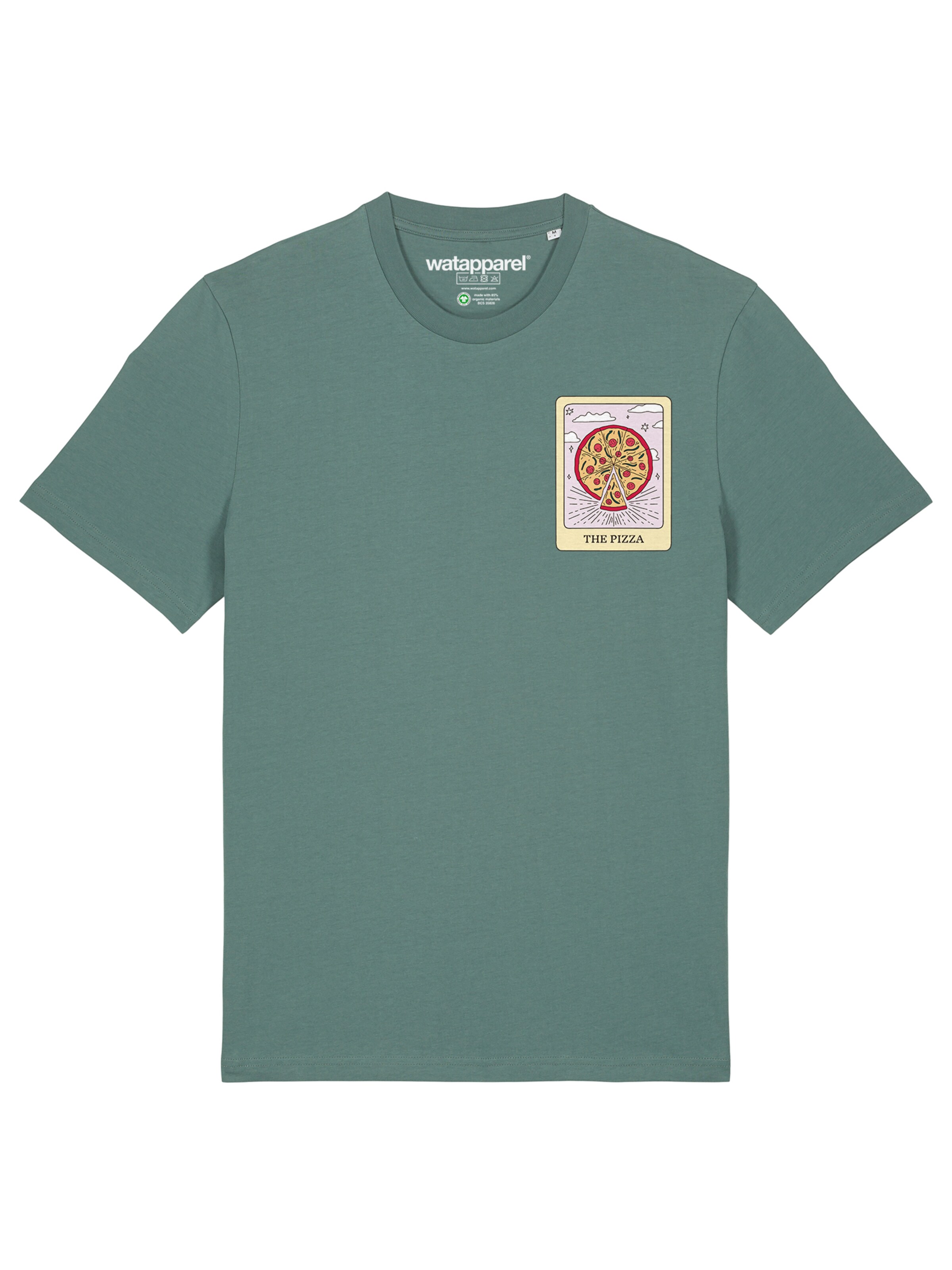 T-Shirt 'Tarot The Pizza' Watapparel en vert : devant