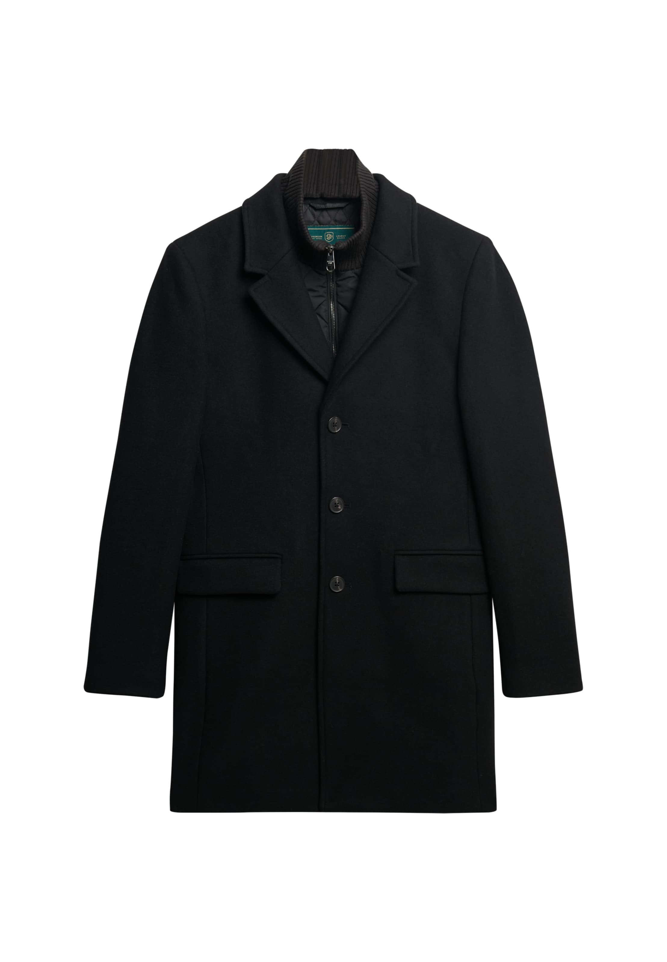 Manteau mi-saison Superdry en noir : devant