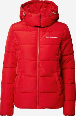 Calvin Klein Jeans Winter Jacket in Red: front