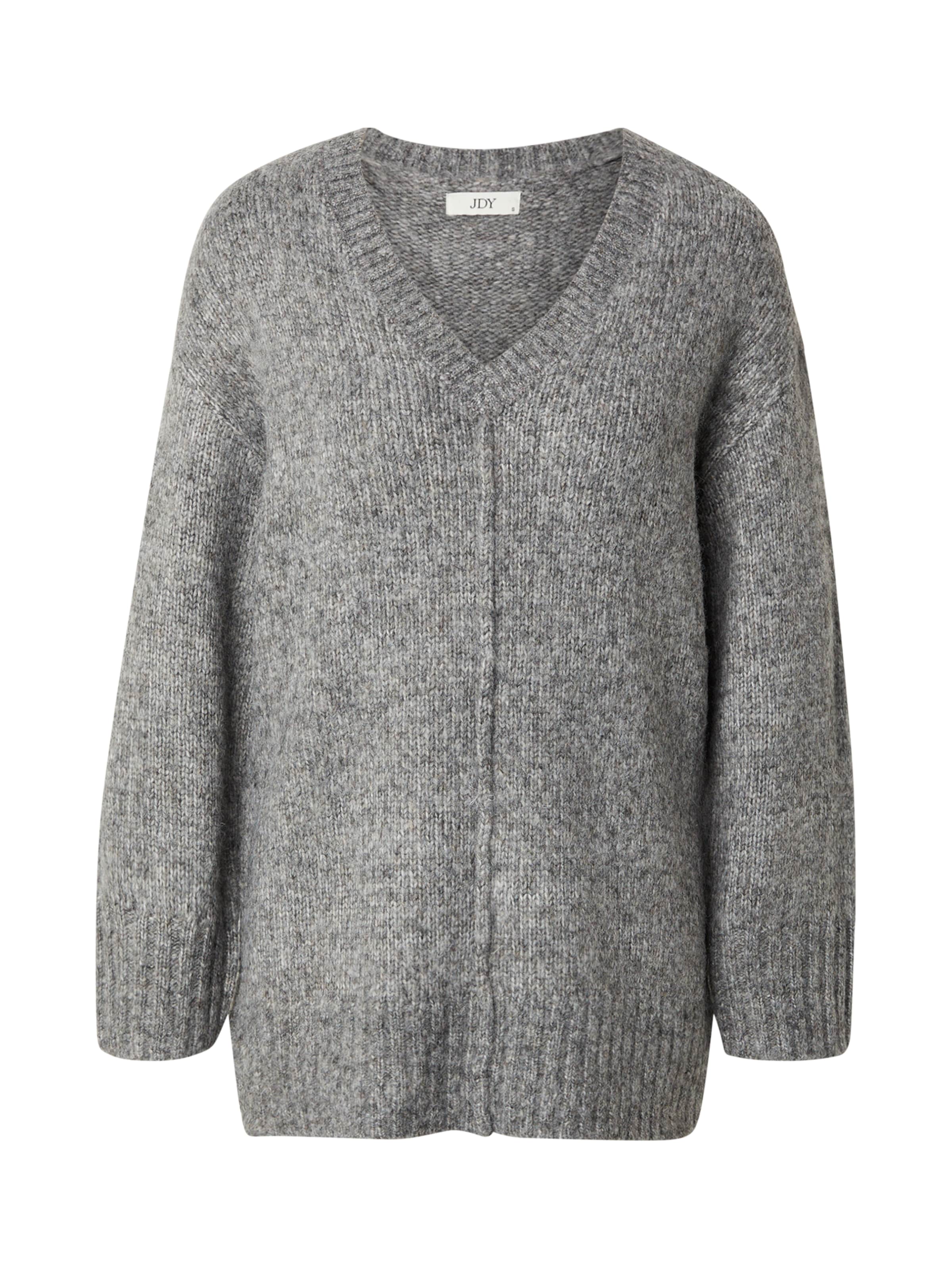 JDY Плетена жилетка 'JDYMALONE' в сиво: отпред