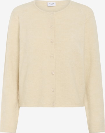 SAINT TROPEZ Gebreid vest 'Larna' in Beige: voorkant