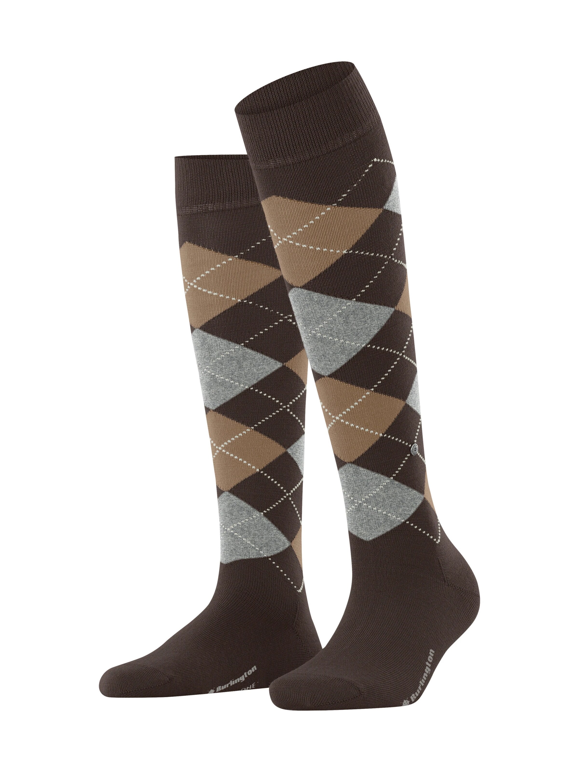 BURLINGTON Over the Knee Socks 'Marylebone' in Brown: front