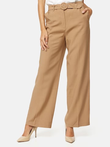 Wide Leg Pantalon à plis Orsay en marron : devant